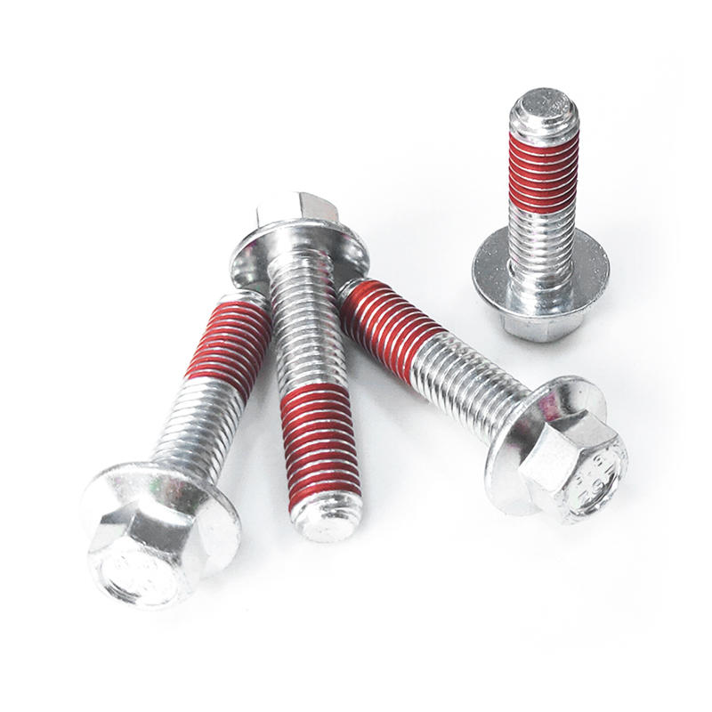 M8X35 Glued Anti-Loosing Flange Bolts with Trivalent Blue-White Zinc Plated